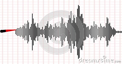 Earthquake background. seismogram for seismic measurement. Stock Photo
