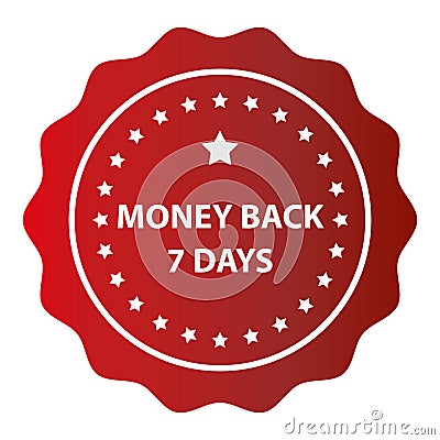 money back 7 days stamp on white Stock Photo