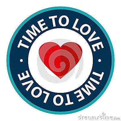 time to love stamp on white Stock Photo