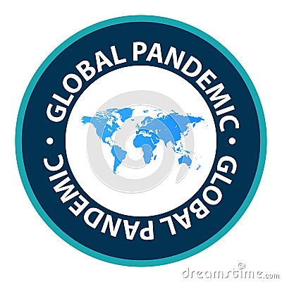 global pandemic stamp on white Stock Photo