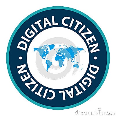 digital citizen stamp on white Stock Photo