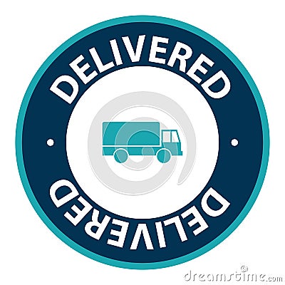 delivered stamp on white Stock Photo