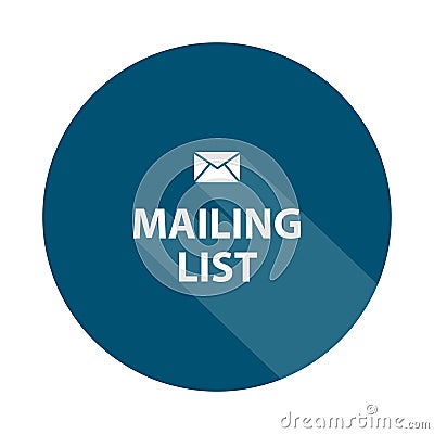 mailing list badge on white Stock Photo