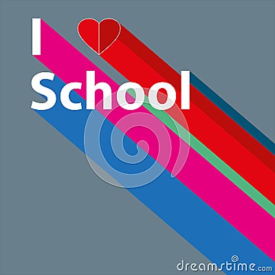 i love school on grey Stock Photo