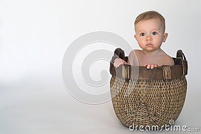 Basket Baby Stock Photo