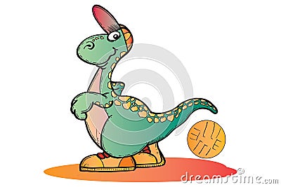 Basket Ball Dino Vector Illustration