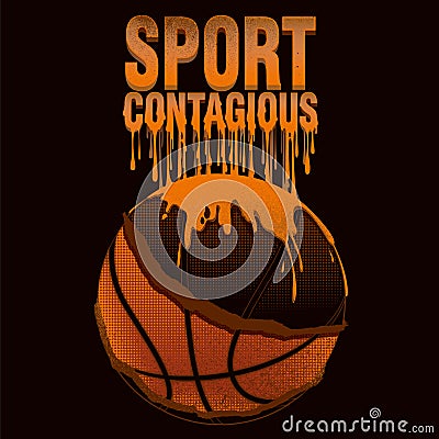 Basket ball with text Vector Illustration