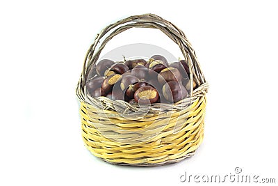 Basket of Chestnuts Stock Photo