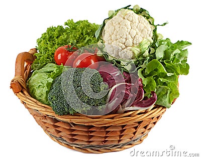 Basket with colorful vegetables Stock Photo