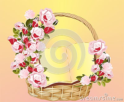 Basket with flowers Stock Photo