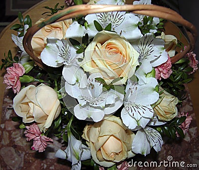 A basket of flowers Stock Photo