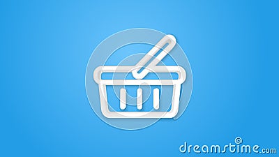 Basket of food, shopping, special offer realistic icon. 3d line vector illustration. Top view Vector Illustration