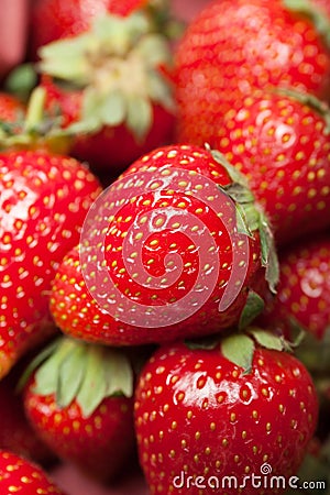 Basket of fresh strawberry harvest, bio dessert delicious Stock Photo