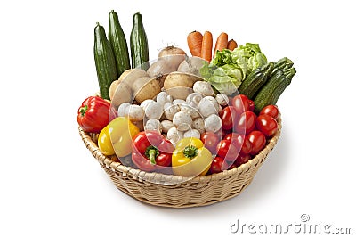 Basket with fresh vegetables Stock Photo