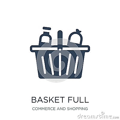 basket full icon in trendy design style. basket full icon isolated on white background. basket full vector icon simple and modern Vector Illustration