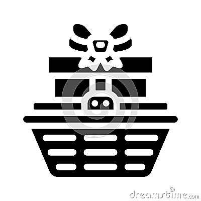 basket gift glyph icon vector illustration Vector Illustration