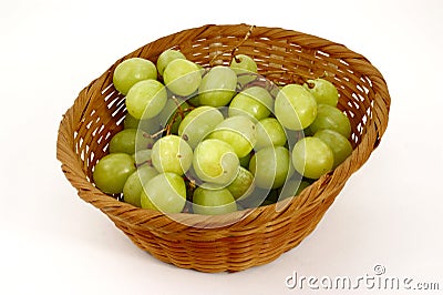 Basket grapes Stock Photo