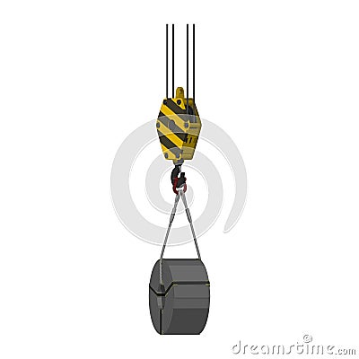 The basket hitch of wire rope sling on white background Vector Illustration