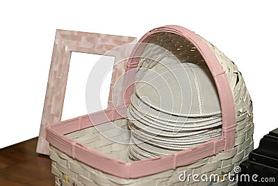 Basket of Kippot Stock Photo