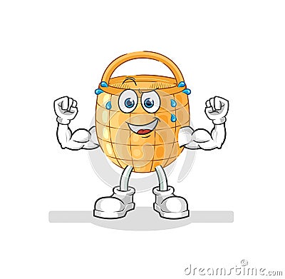 Basket muscular cartoon. cartoon mascot vector Stock Photo