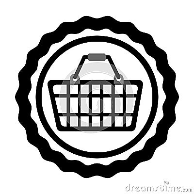 Basket shopping commercial icon Vector Illustration