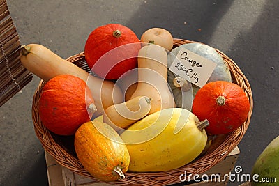 Basket of squash Stock Photo