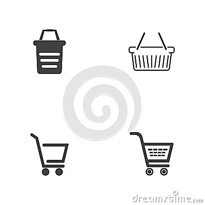 Basket vector icon, Shopping Sign Online Vector Illustration