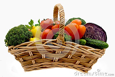 Basket with vegetables Stock Photo