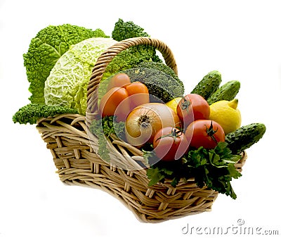 Basket with vegetables Stock Photo