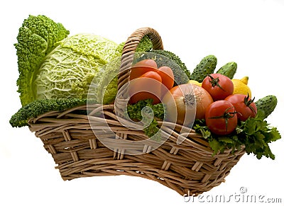 Basket with vegetables Stock Photo