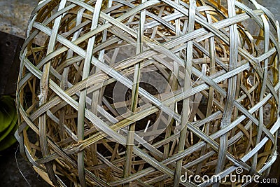 Basket weaving or wicker made in a rural community. Stock Photo