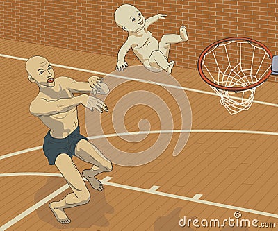 Basketbaby Vector Illustration