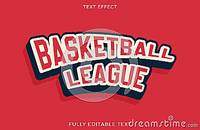 Basketball League Text Effect Design Vector Illustration