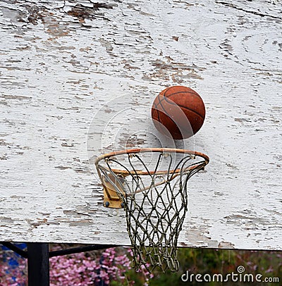 Basketball Backboard Peeling and Faded Stock Photo
