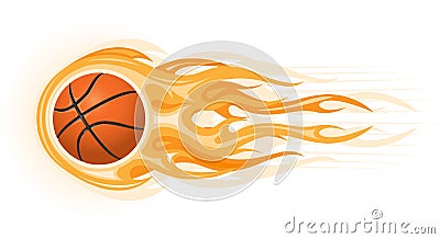 Basketball ball in flame Vector Illustration