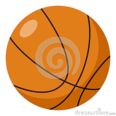 Basketball Ball Flat Icon Isolated on White Vector Illustration