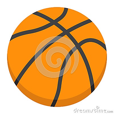 Basketball ball flat icon, sport and game Vector Illustration