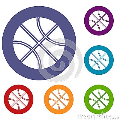 Basketball ball icons set Vector Illustration