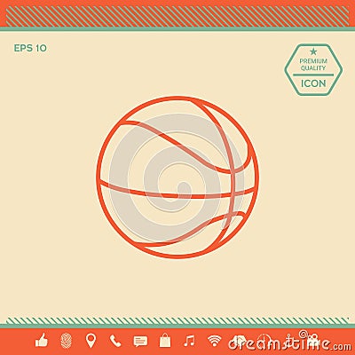 Basketball ball line icon Vector Illustration