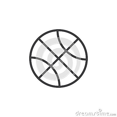 Basketball ball line icon, outline vector sign Vector Illustration