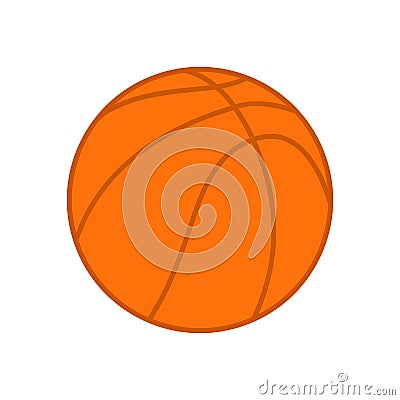 Basketball ball. Orange basketball ball. Vector silhouette. Vector icon isolated on white background. Flat illustration. Vector Illustration