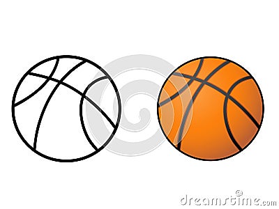 Basketball, ball outline vector Vector Illustration