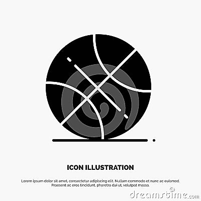 Basketball, Ball, Sports, Usa solid Glyph Icon vector Vector Illustration