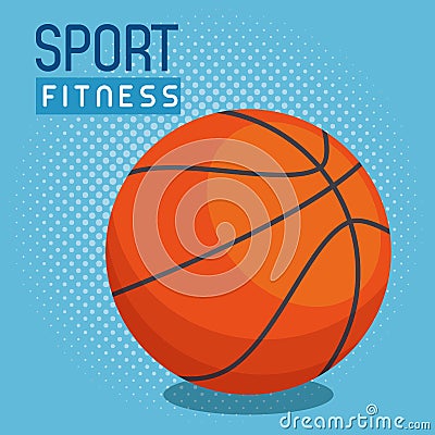 Basketball balloon sport icon Vector Illustration