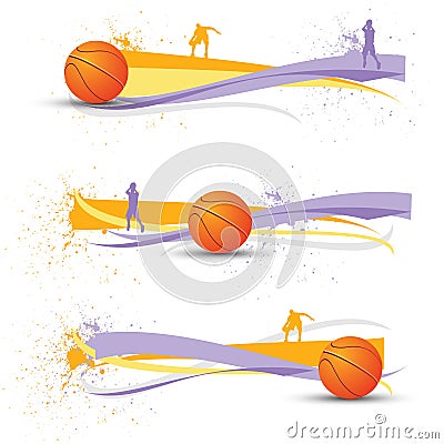 Basketball banners Cartoon Illustration