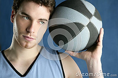 Basketball basket ball real player portrait Stock Photo