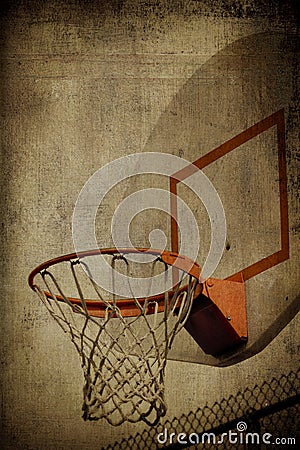 Basketball Basket Grunge Stock Photo