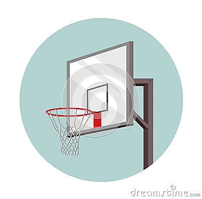 Basketball basket inscribed in a circle. equipment for sports. ball game. Vector Illustration