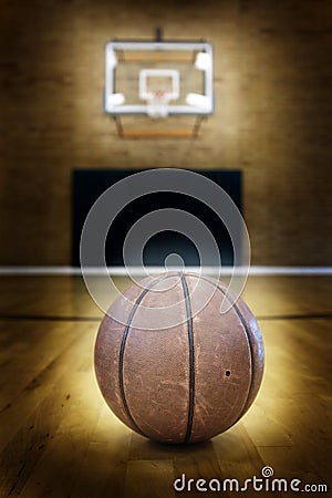 Basketball and Basketball Court Stock Photo