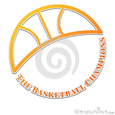 Basketball Champions Circular Logo Designs. Cartoon Illustration